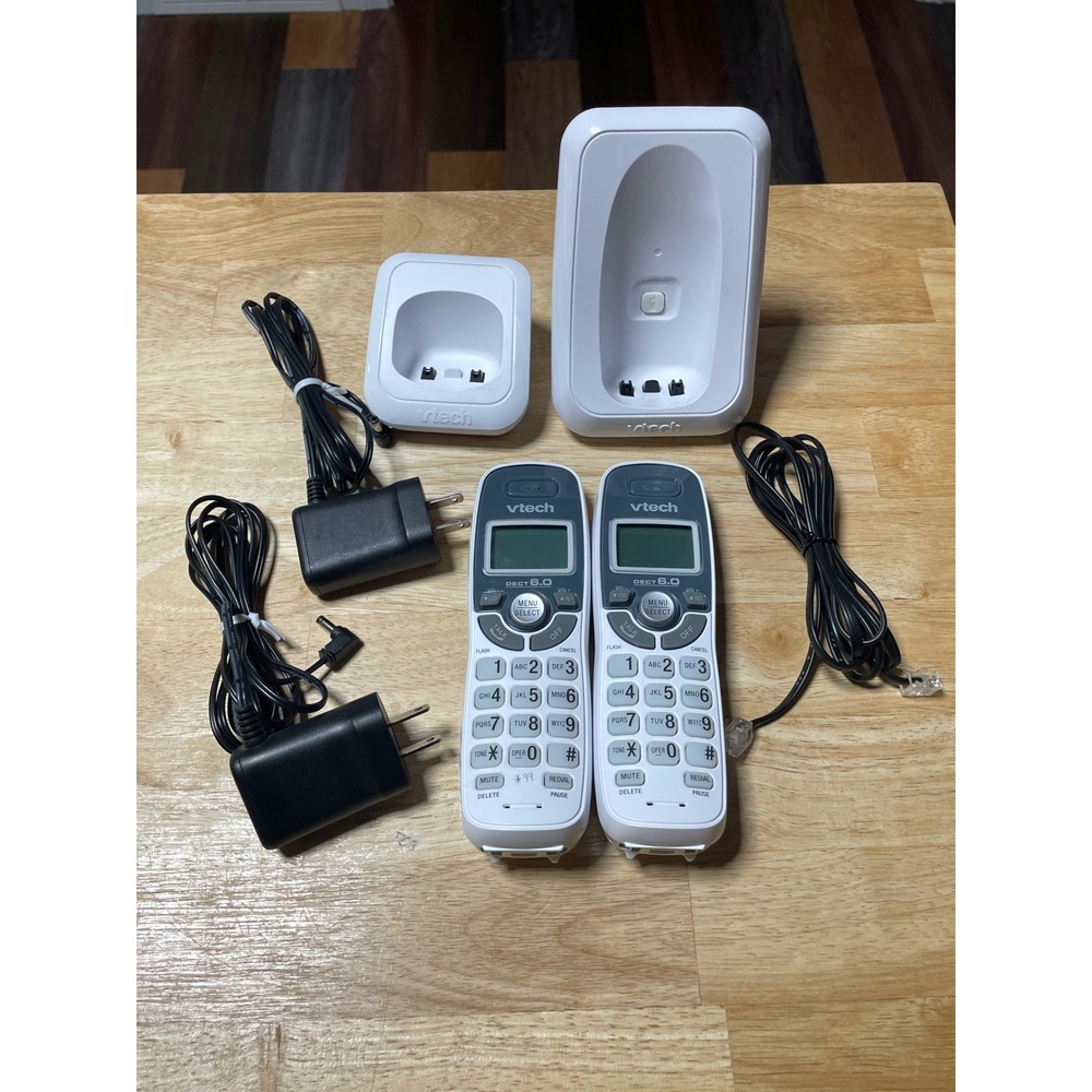 VTech DECT 6.0 Cordless Phone System with 2 Handsets and Charger